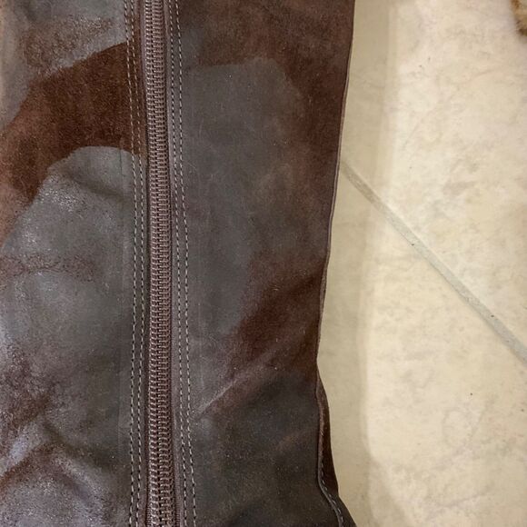 Donald J. Pliner Tiara BOOTS suede like w Faux FUR Wedge boots wms. 9.5 Brown - Picture 7 of 10